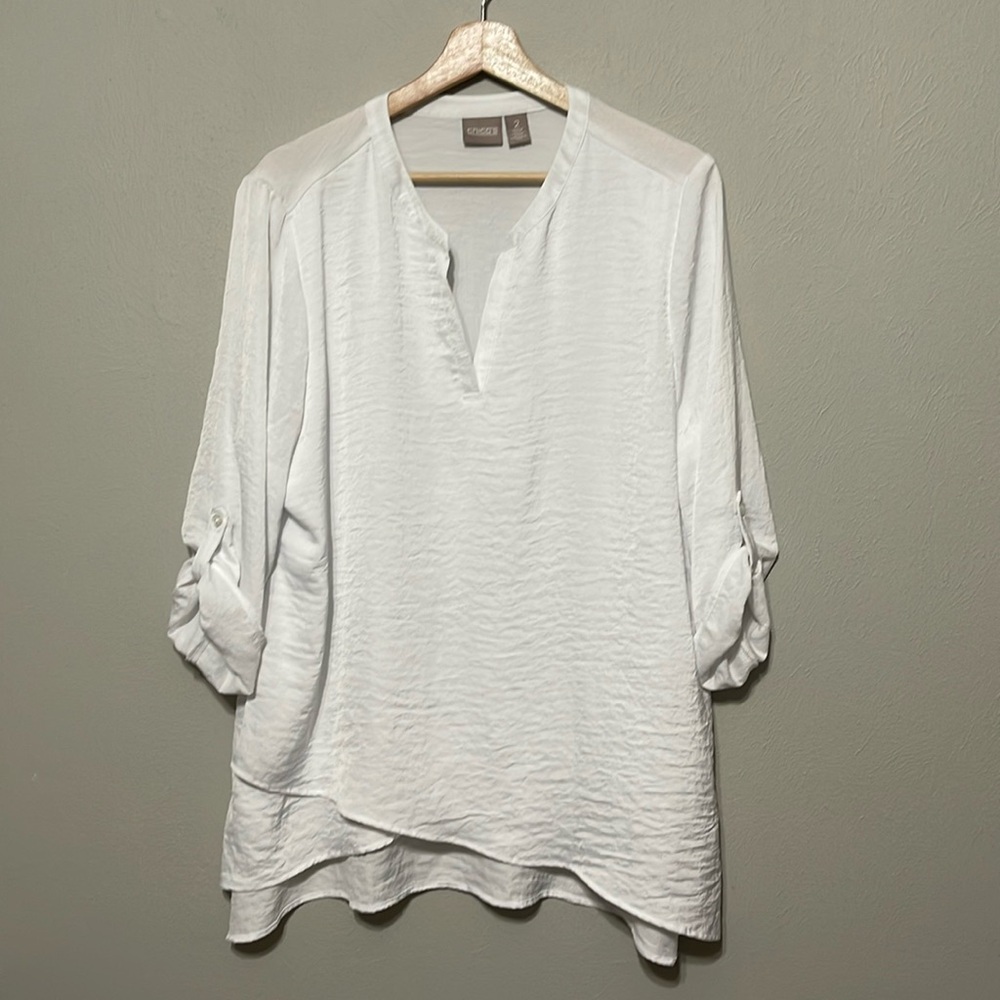 Chico’s Tunic Top in White, size 2 (Large)